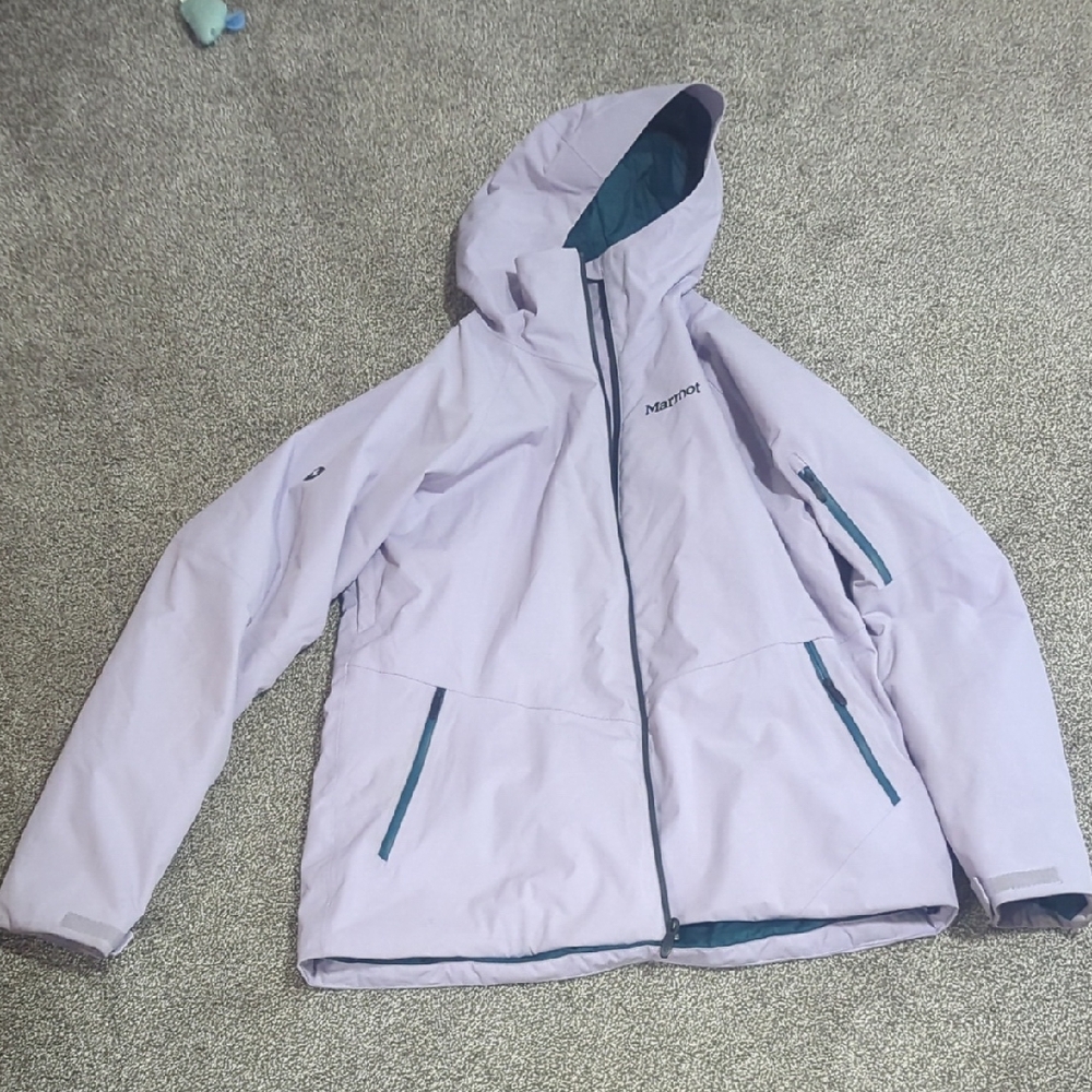 Marmot Lavender Hooded Jacket with Teal Accents
